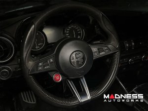 Alfa Romeo Giulia Steering Wheel Trim - Carbon Fiber - Center Badge Cover